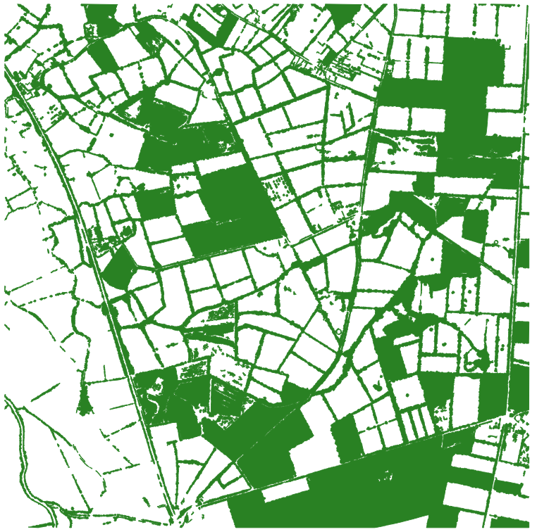Couverture de végétation moyenne et haute obtenue à partir des données LiDAR.