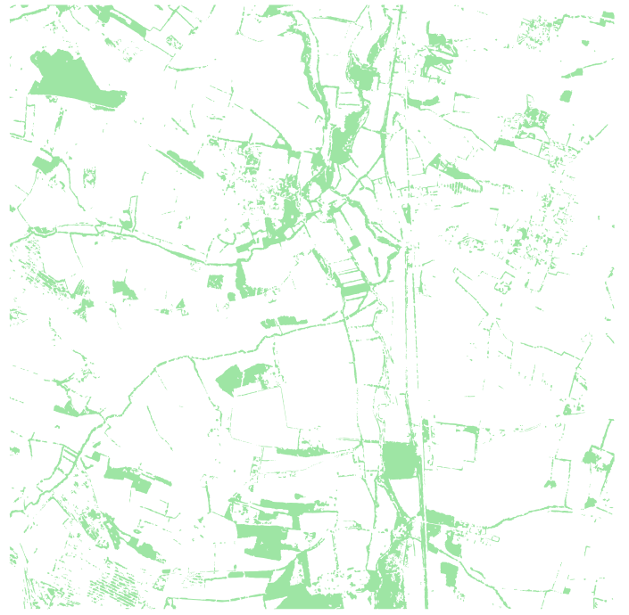 Couverture de végétation obtenue à partir du NDVI et du MNH.